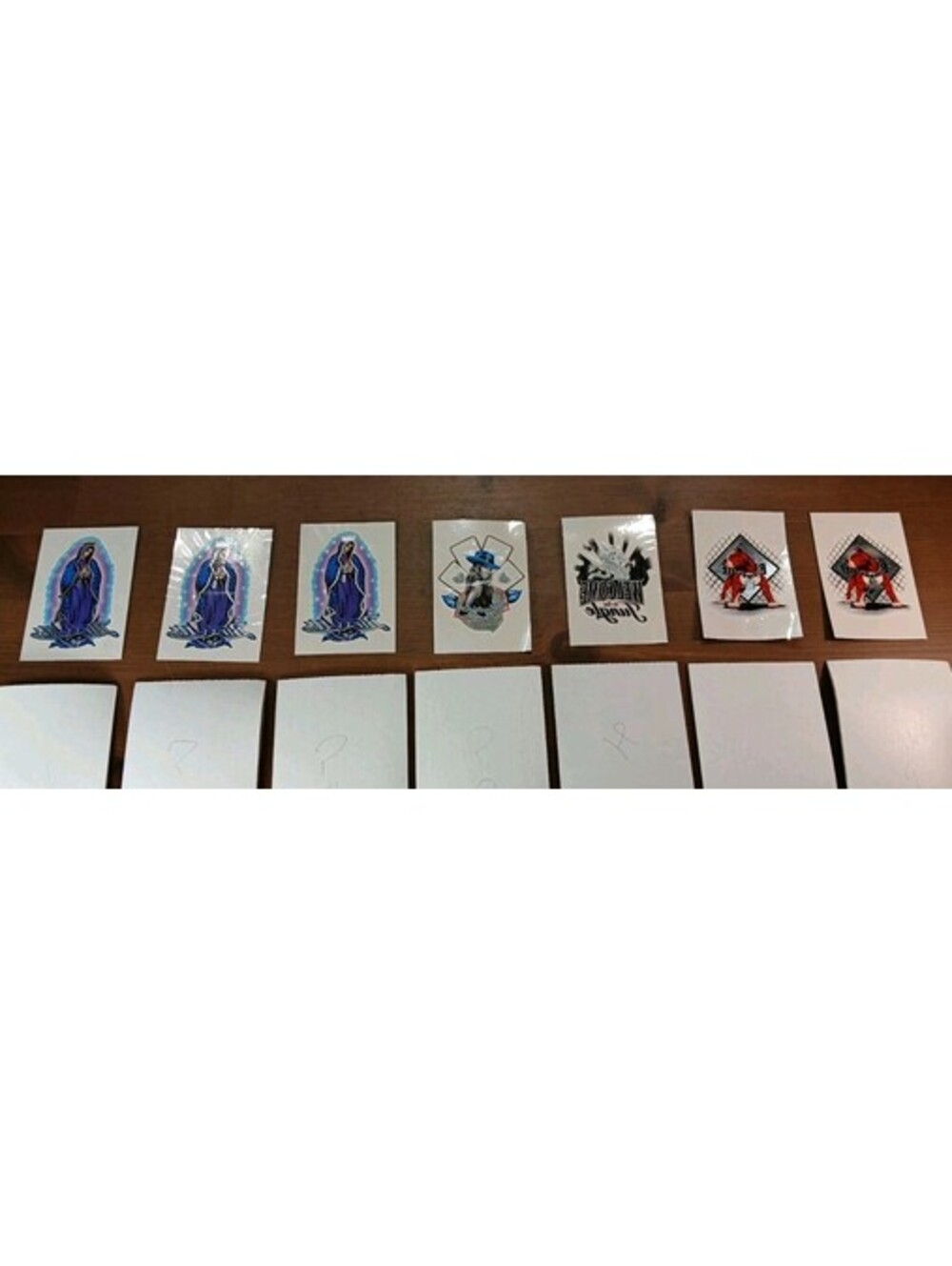 7 - Y2k Vending Machine Temporary Tattoos Mother Mary Dragon Pitt - NEW VINTAGE